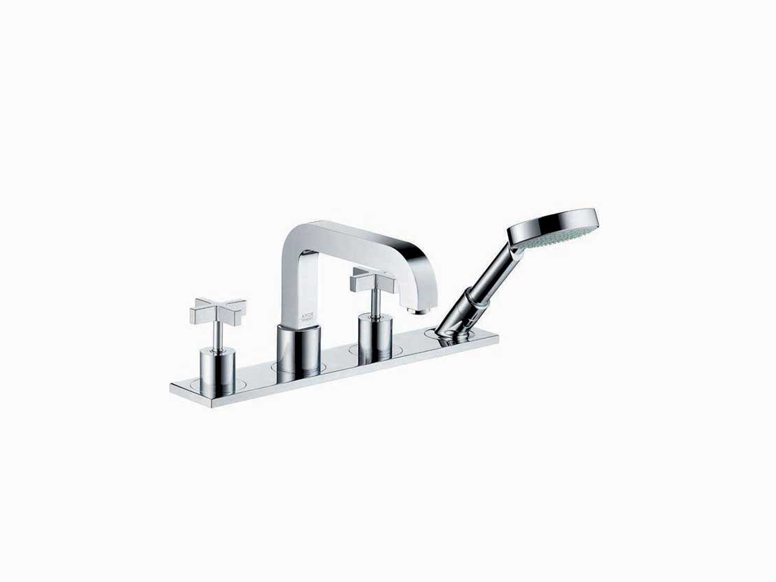 סוללה לדופן אמבט עם פלטה וידיות +כוללת מזלף ופיית מילוי  סד' צ'יטריו  דורשת 13444180 3