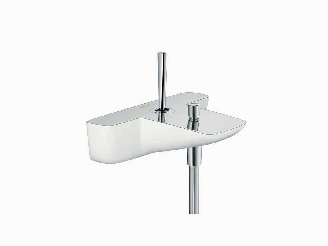 סוללה חיצונית לאמבט (ידית ג'ויסטיק) עם פיית מילוי בגימור כרום לבן  סד' פורה וידה 3