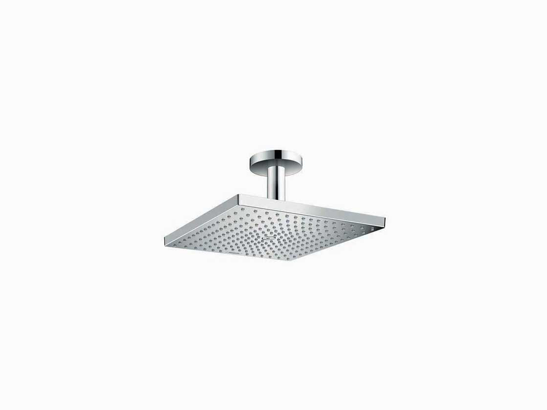 ראש מקלחת מרובע 30/30 מסדרת ריינדאנס E כולל מתאם תקרתי באורך 10 סמ -  זמין החל מאוקטובר 2018