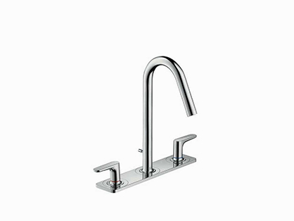 סוללה 3 חורים מהמשטח  עם פלטה ארוכה וידית וו מסדרת צ'יטריו M כולל ונטיל