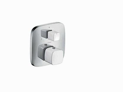 כיסוי לתרמוסטט עם ברז ניתוק ומחלק בגוון כרום לבן  סד' פורה וידה,דורש IBOX