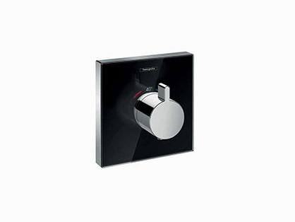 ער' חיצונית בגימור זכוכית שחורה (צלחת מרובעת ידית עגולה) תרמוסטטית בספיקה של 47 ליטר לדקה מסדרת ס