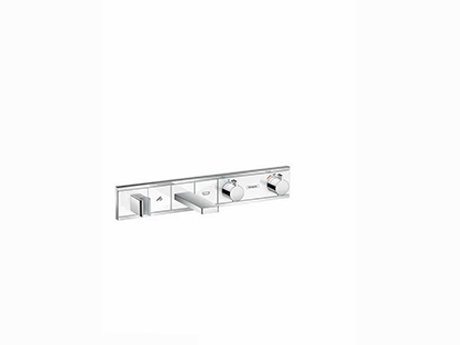 מער' תרמוסטט 4 דרך RainSelect,כרום/לבן כולל נק.מים עם מאחז ופיית מילוי לאמבט,דורש חלק פנימי 15314